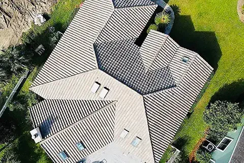 Gray Tile Roof Arial View